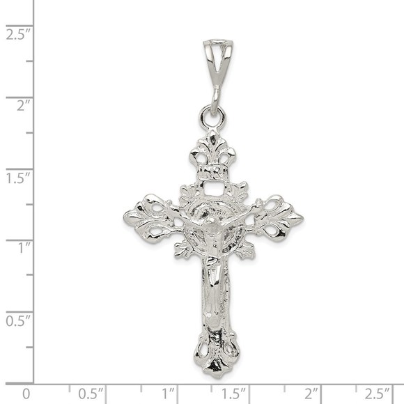 Million Charms 925 Sterling Silver INRI Crucifix Necklace Charm Pendant - Picture 3 of 4